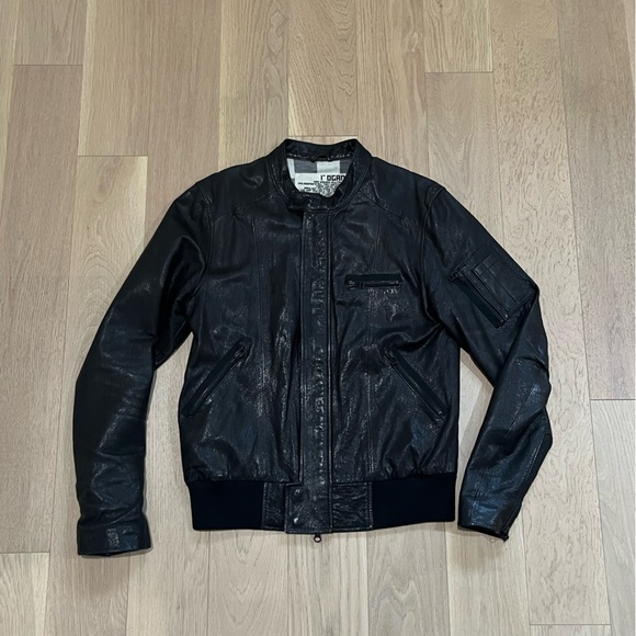 Rogan Lambskin Motorcycle Jacket Mens Black. Size Medium. - Picture 10 of 16